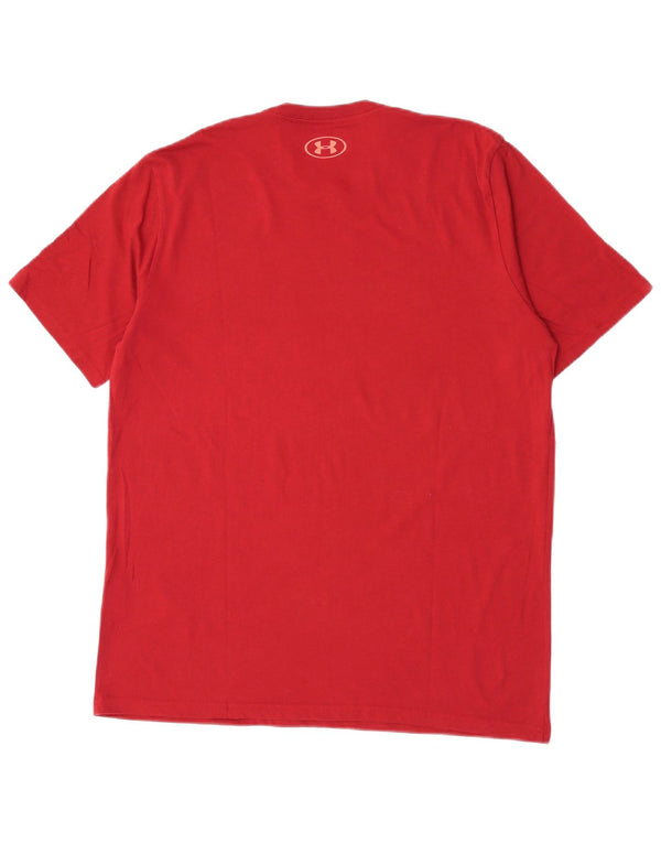 Under Armour Herre Heat Gear Grafisk T-Shirt Top Stor Bourgogne Bomuld