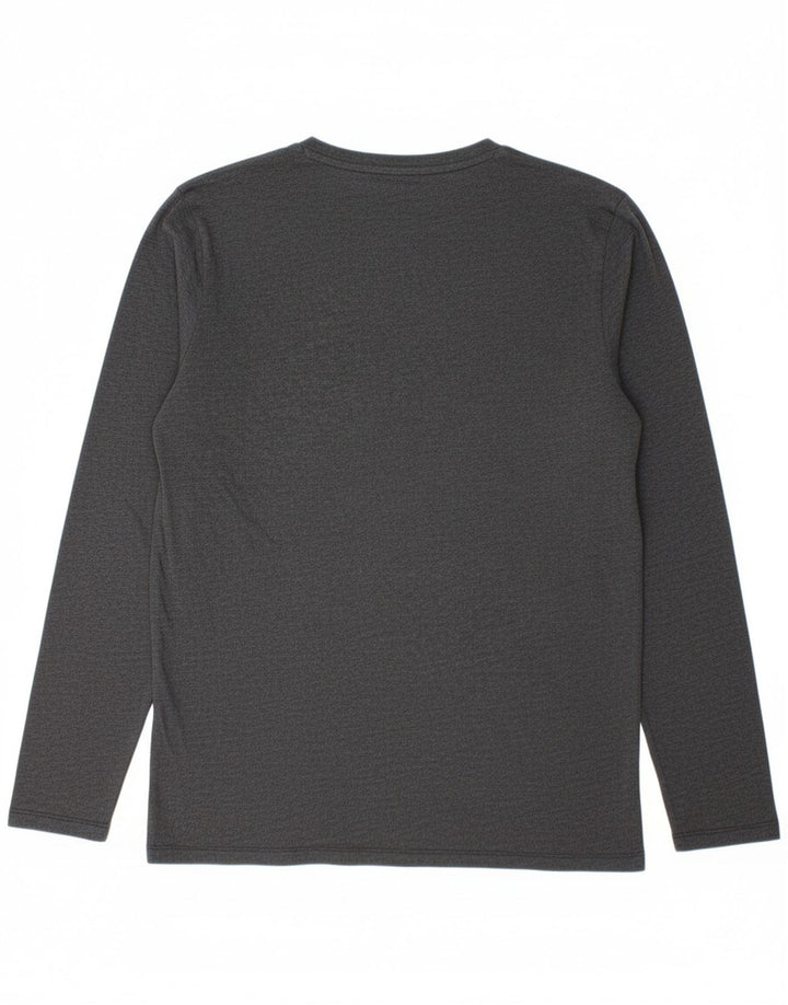 JACK & JONES Mens Graphic Top Long Sleeve Medium Grey Cotton