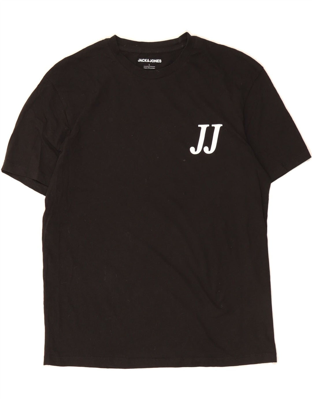 JACK & JONES Mens Graphic T-Shirt Top Large Black Cotton Vintage Jack & Jones and Second-Hand Jack & Jones from Messina Hembry 