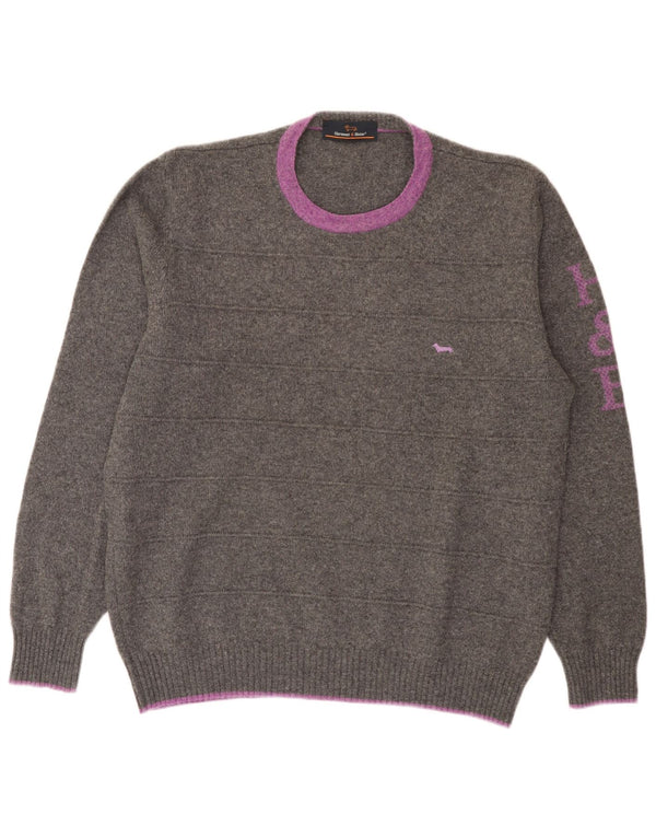Harmont & Blaine dame sweater med rund hals DK 20 2XL grå farveblok