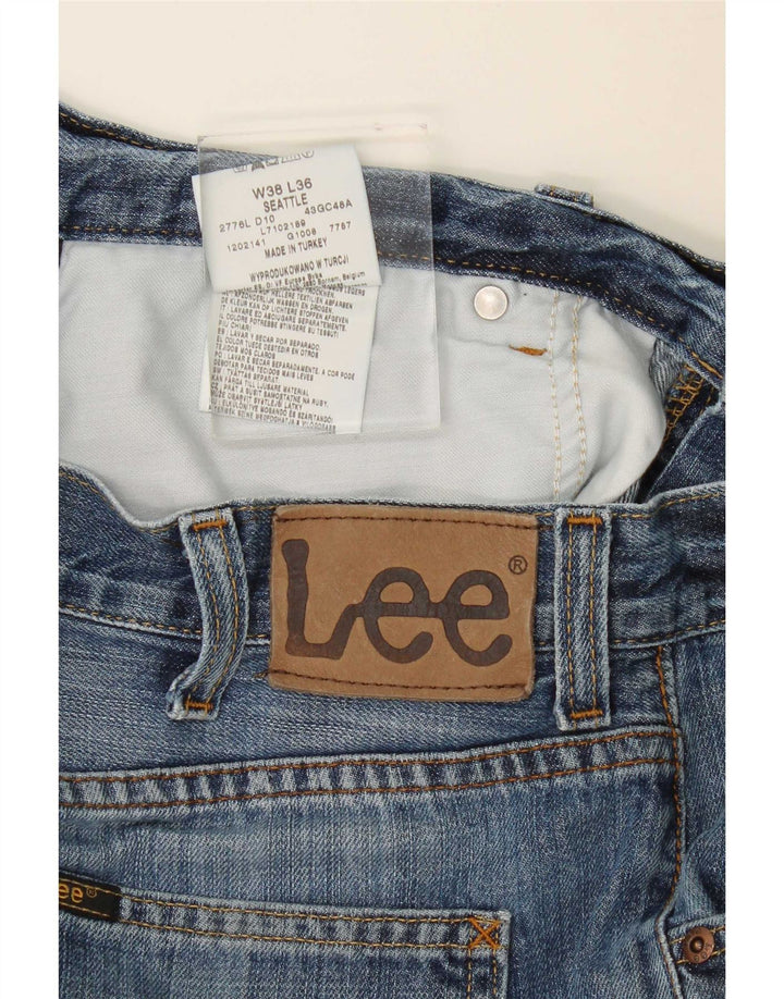 Lee Mens Seattle Straight Jeans W38 L30 Blå Bomuld