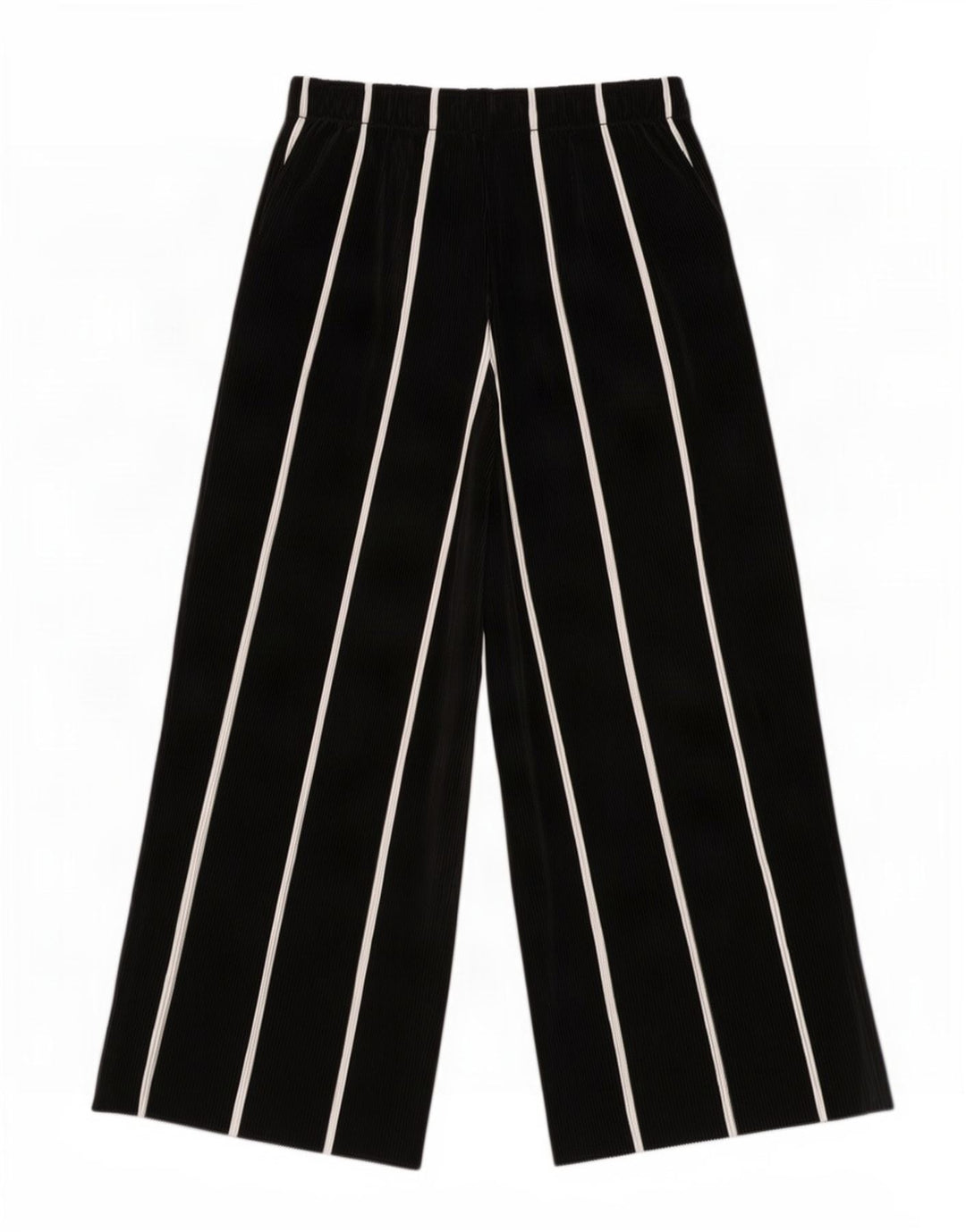 Zara Dame Cullotes Capri Bukser Small W26 L22 Sort Stribet