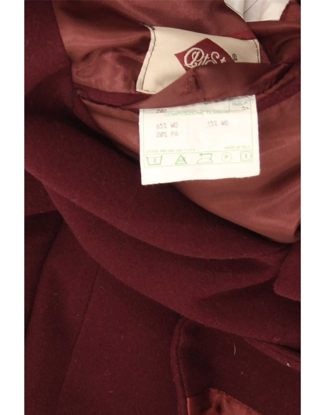Pit Stop Herre 2 Button Blazer Jacket IT 54 2XL Burgundy Wool