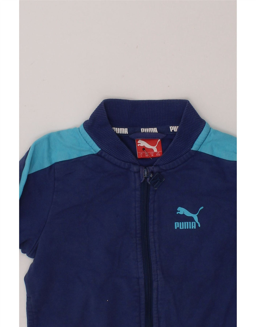 PUMA Baby Boys Tracksuit Top Jacket 9-12 Months Navy Blue Colourblock Vintage Puma and Second-Hand Puma from Messina Hembry 