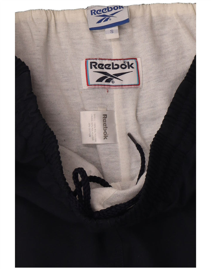 Reebok Mens Graphic Tracksuit Trousers Joggers Small  Navy Blue Polyester