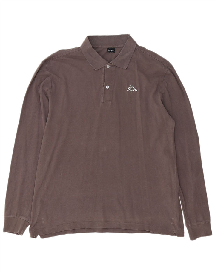 Kappa Langærmet Polo Shirt til mænd Stor grå bomuld