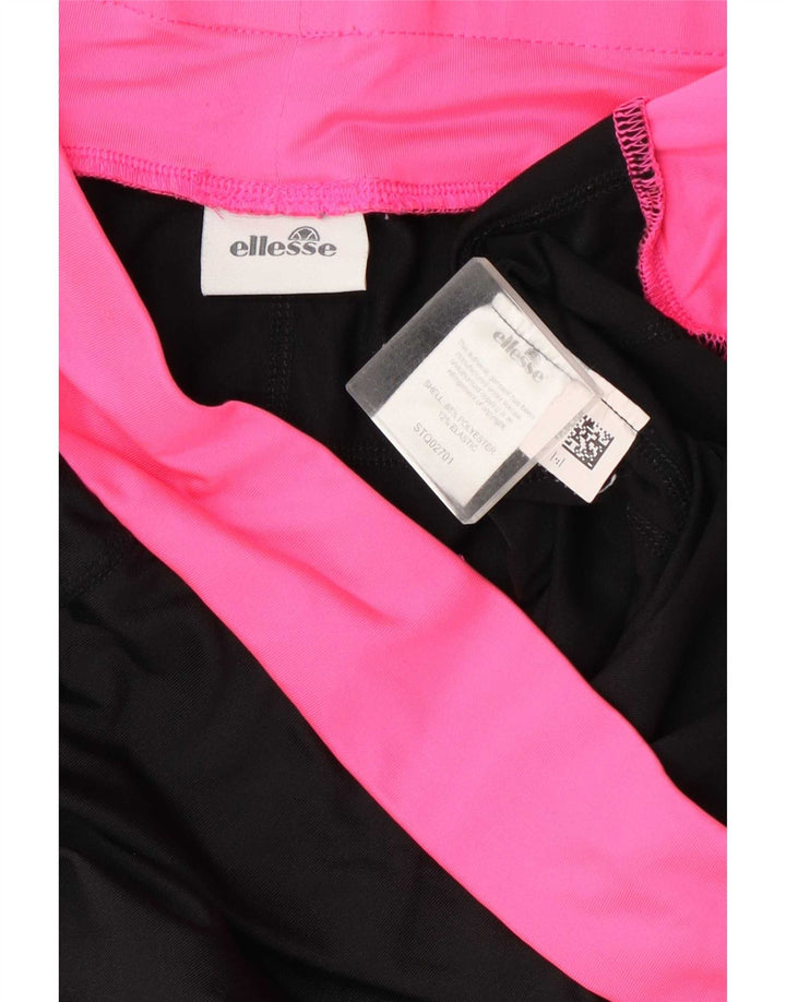 Ellesse Womens Leggings UK 16 Large Black Colourblock Polyester