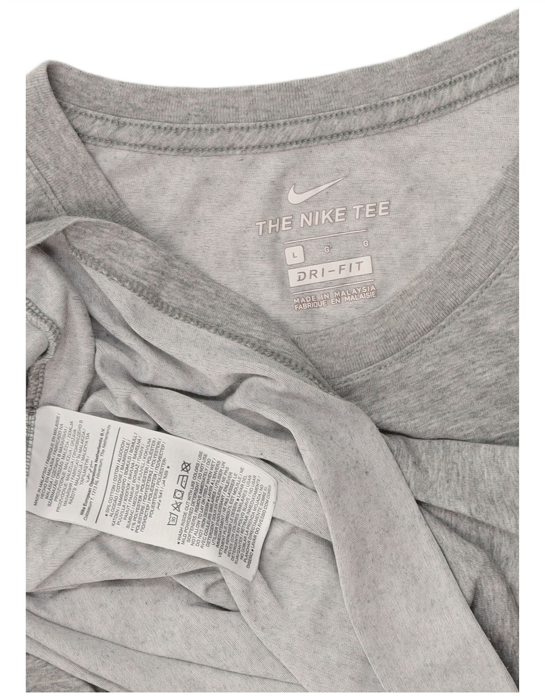 Nike Herre Dri Fit T-shirt Top Stor grå Flecked Bomuld