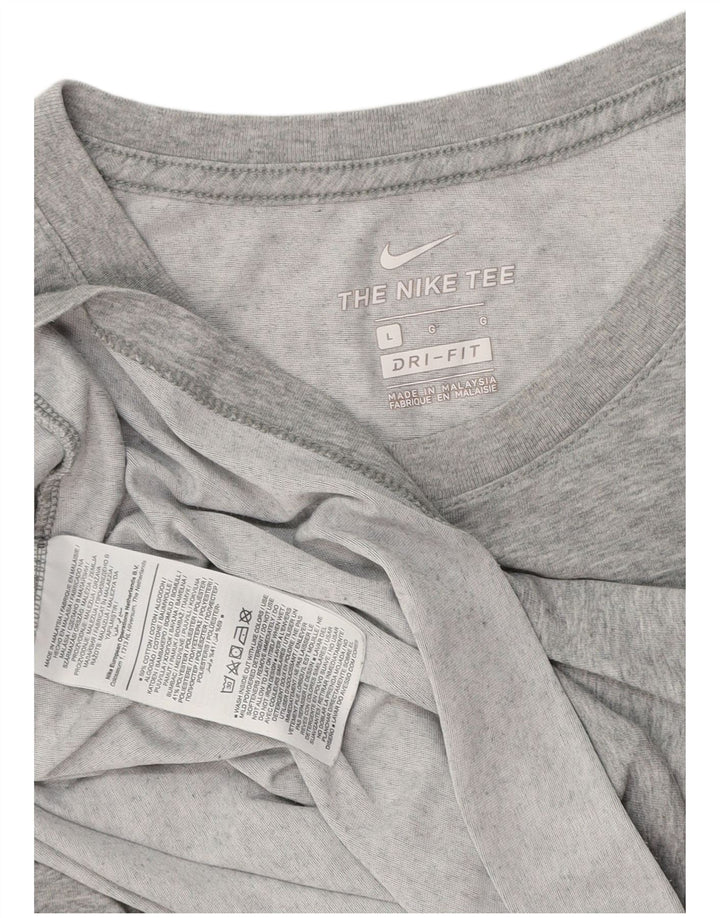 Nike Herre Dri Fit T-shirt Top Stor grå Flecked Bomuld
