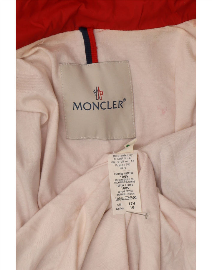 Moncler Piger Grafisk Regnjakke 15-16 År Rød Polyamid