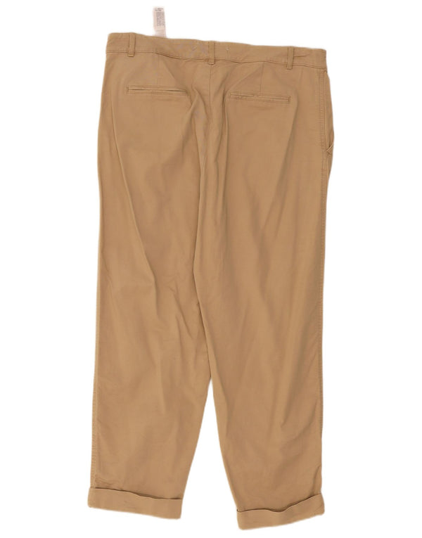 ZARA Højtaljede lige chinosbukser til kvinder EU 44 XL W34 L27 Beige