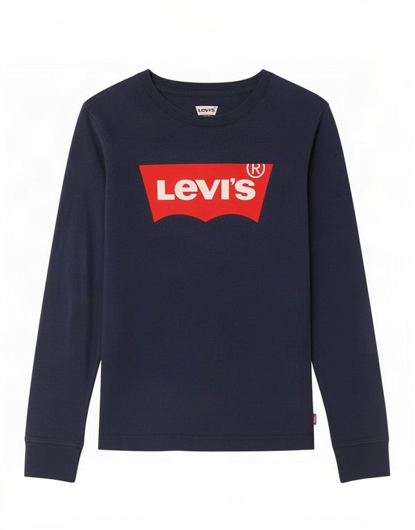 Levi's piger grafisk top langærmet 9-10 år marineblå bomuld