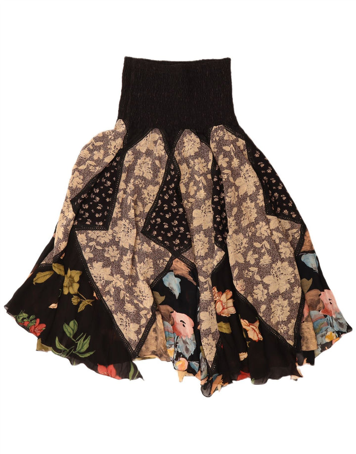 Vintage kvinders asymmetrisk sigøjnernederdel W30 Medium flerfarvet patchwork