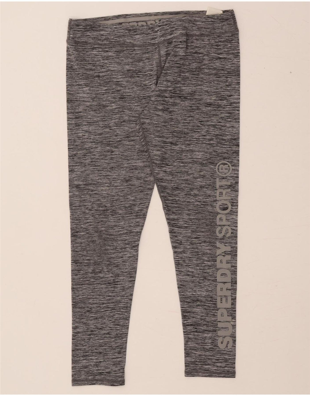 SUPERDRY Grafiske Leggings til kvinder UK 14 Large Grå Flecked Polyester