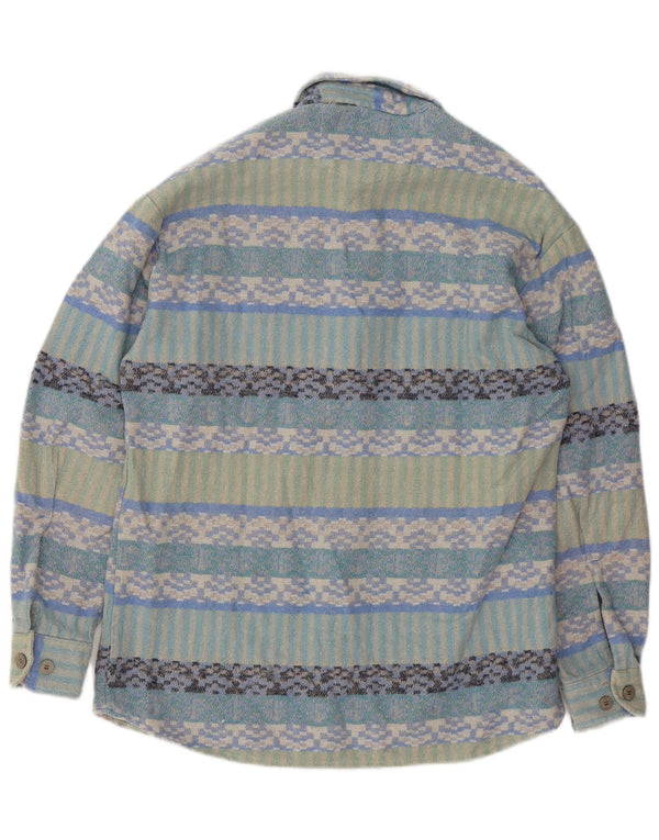 Jean chatel Herre Overshirt Skjorte Størrelse 37/38 Lille Flerfarvet Geometrisk