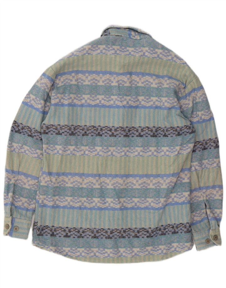 Jean chatel Herre Overshirt Skjorte Størrelse 37/38 Lille Flerfarvet Geometrisk