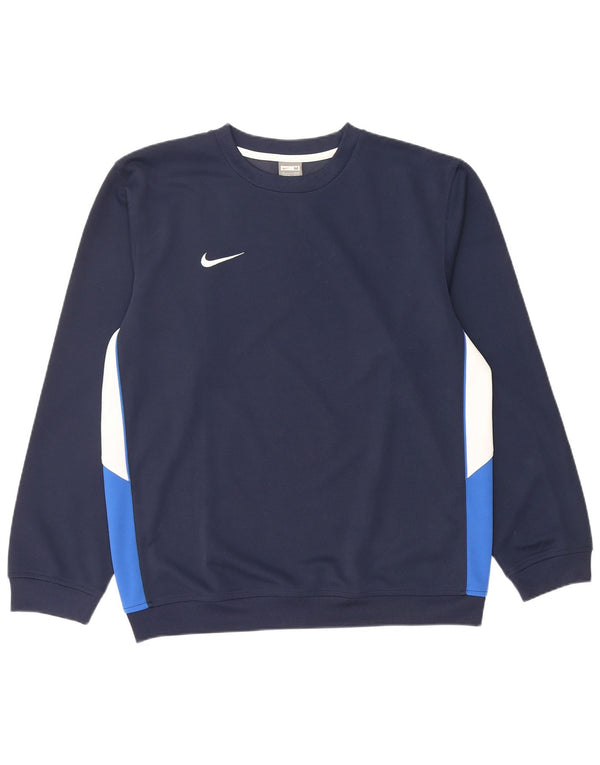 NIKE Sweatshirt Jumper til mænd UK 39/41 Medium Navy Blue Colourblock
