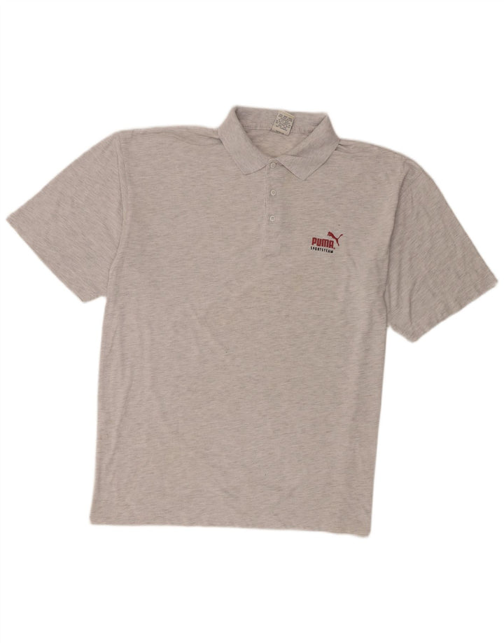 Puma Polo Shirt til mænd, stor grå flækket polyester