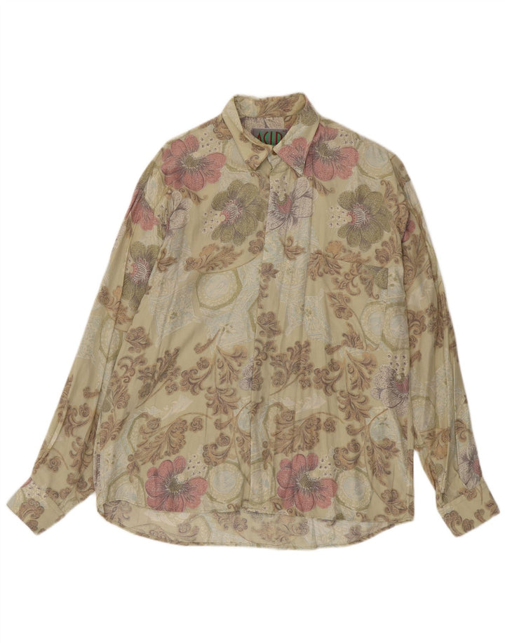 Vintage herreskjorte Medium Beige Floral Viscose