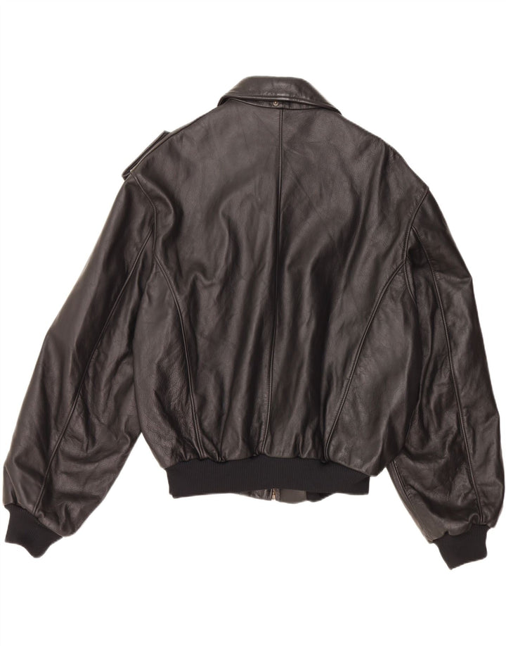 VINTAGE Military Læderjakke til mænd IT 52 XL Sort