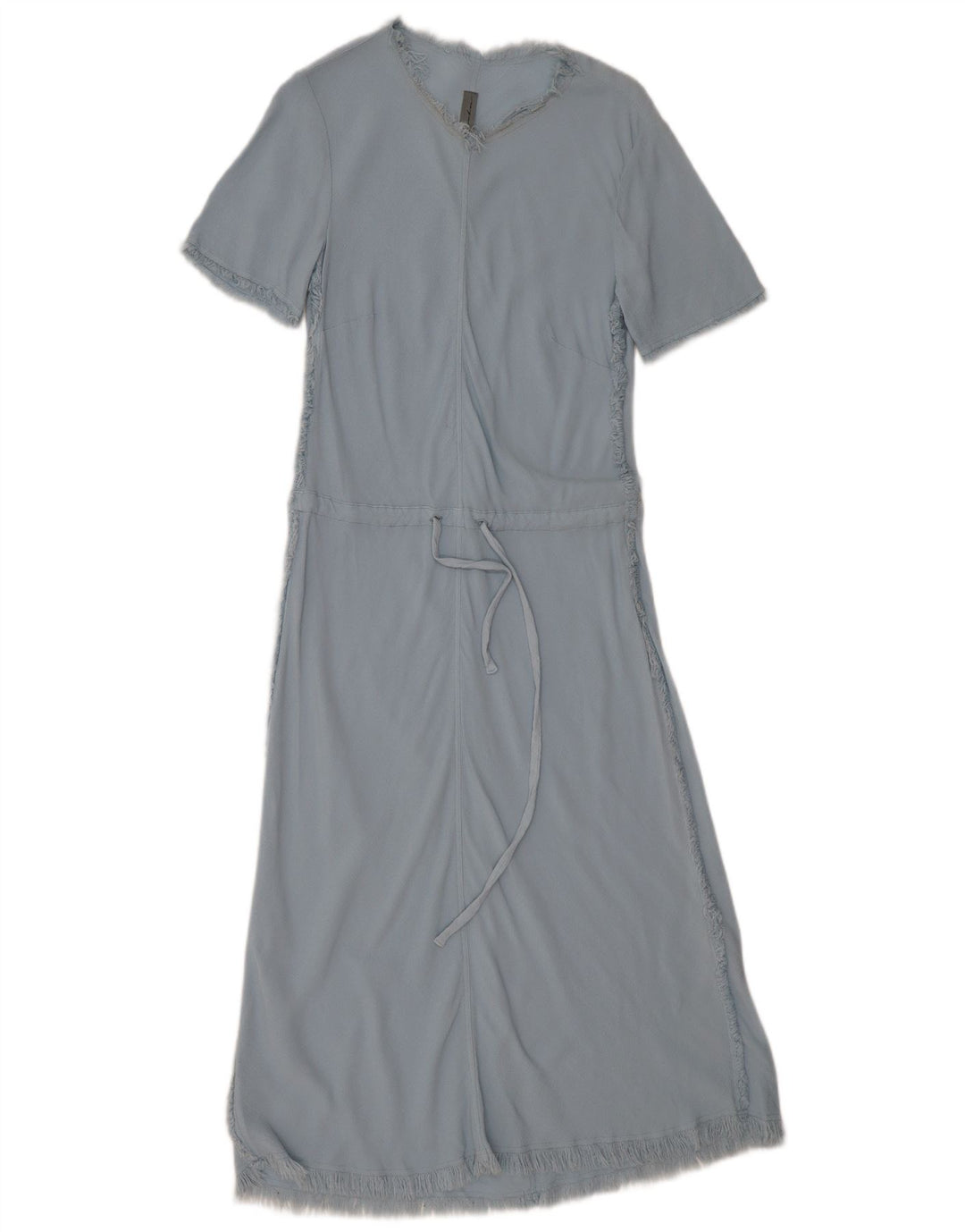 VINTAGE Kortærmede Maxikjole til kvinder UK 12 Medium Blue