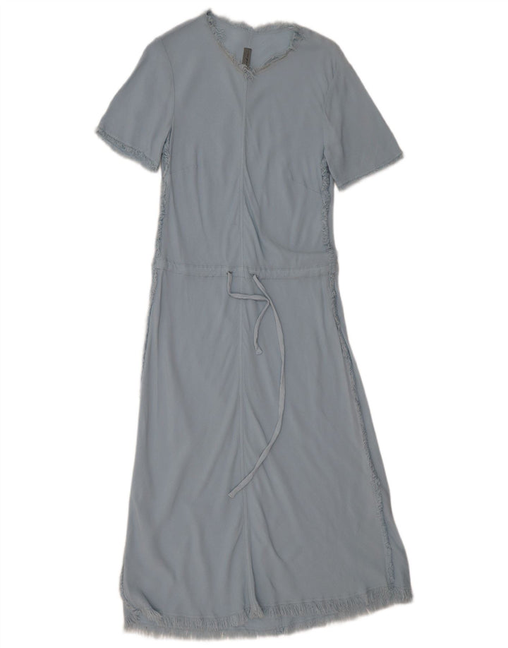 VINTAGE Kortærmede Maxikjole til kvinder UK 12 Medium Blue
