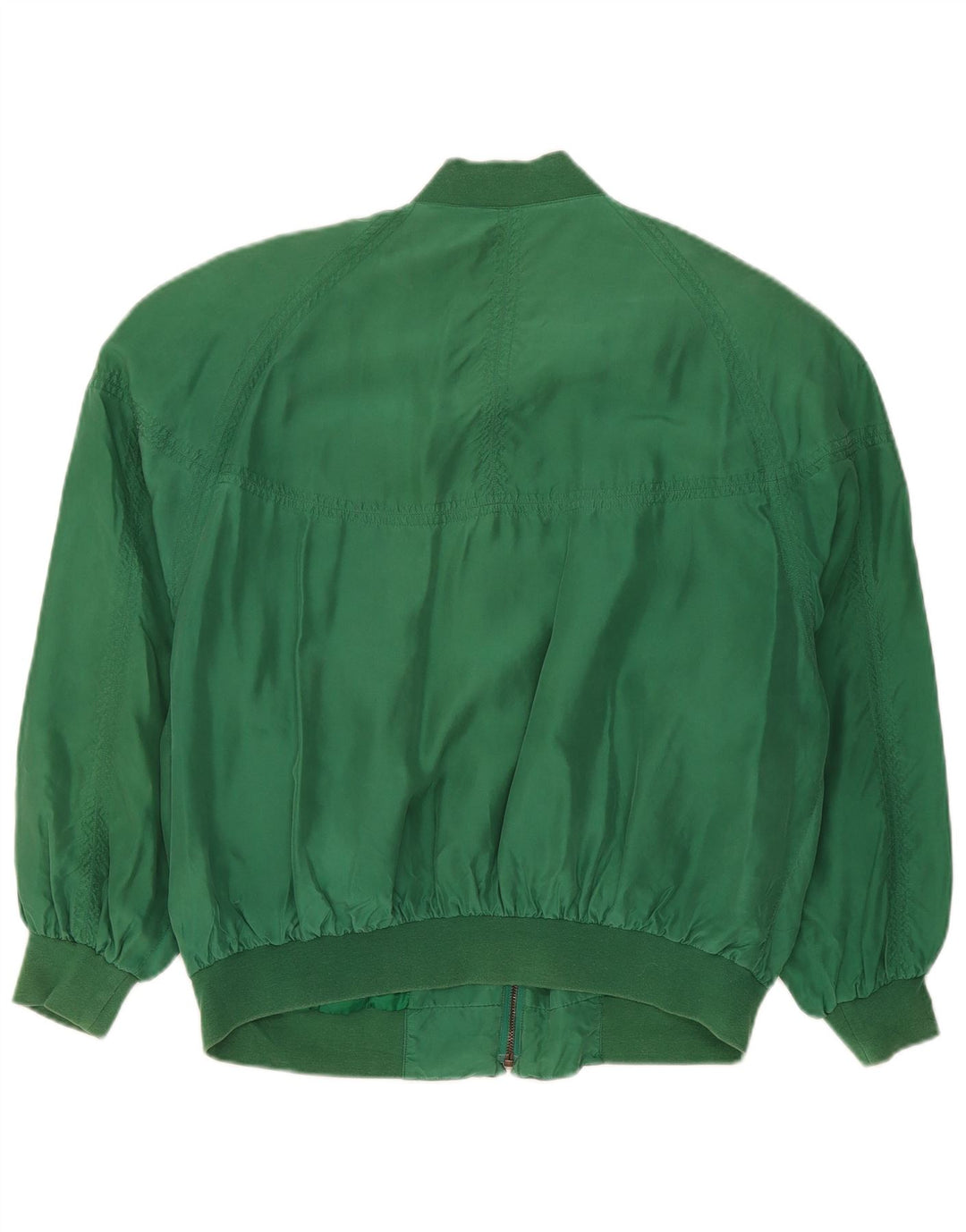 Vintage Herre Loose Fit Bomber Jacket UK 36 Small Green Silk