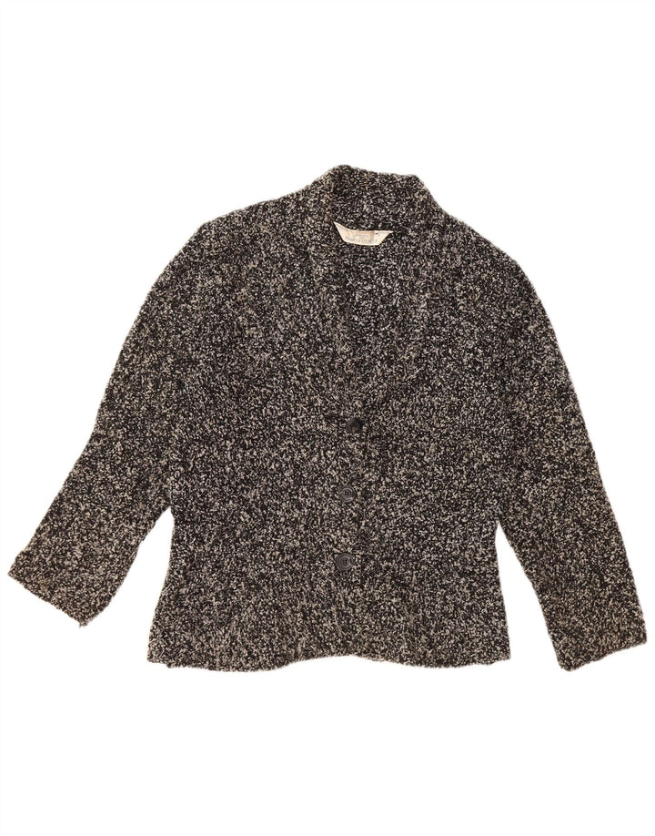 MARKS & SPENCER Dame cardigan sweater UK 12 Medium Black Flecked Acryl