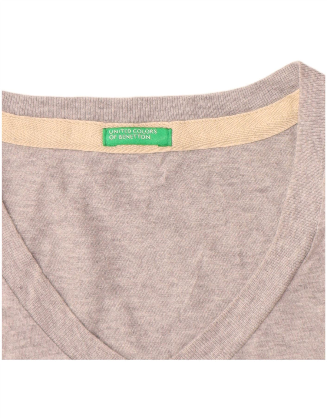 Benetton Herre T-shirt Top Medium Grey Flecked