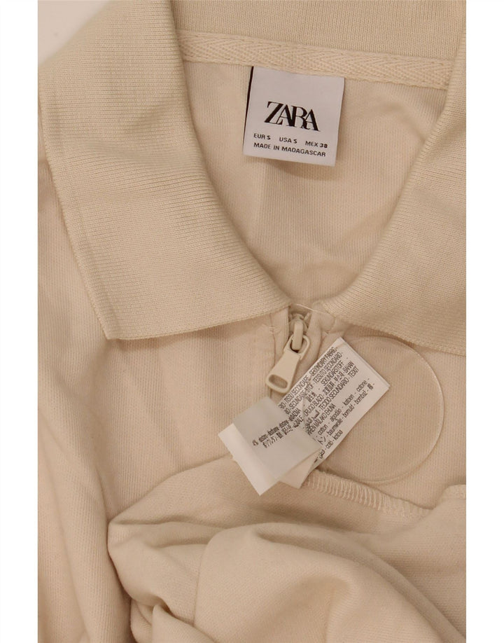 Zara Herre Polo Neck sweater Small Off White Bomuld