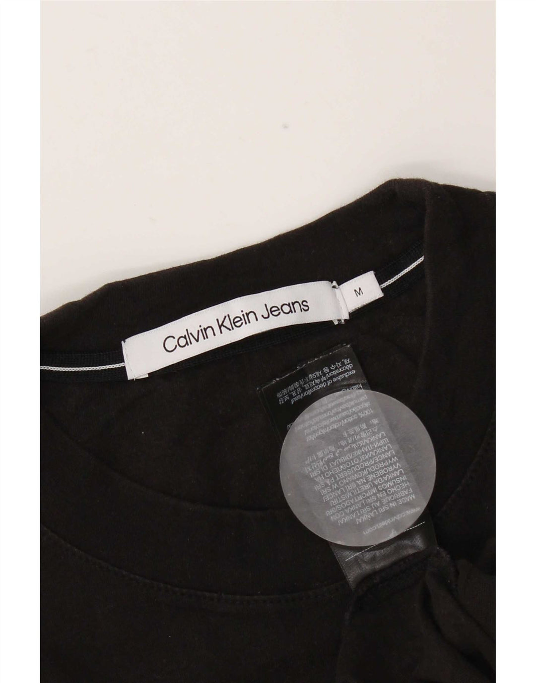 Calvin Klein Jeans Herre T-shirt Top Medium Sort Bomuld