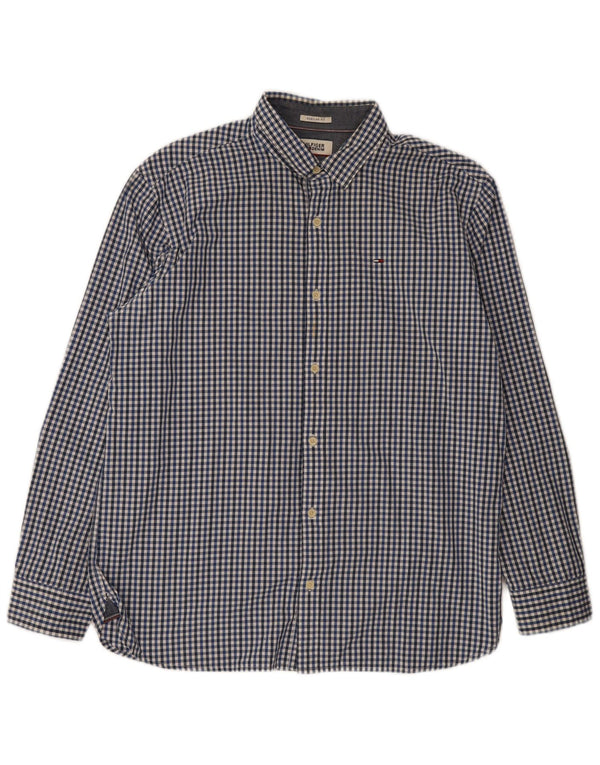 Tommy Hilfiger Herre Regular Fit skjorte XL Blue Gingham Cotton