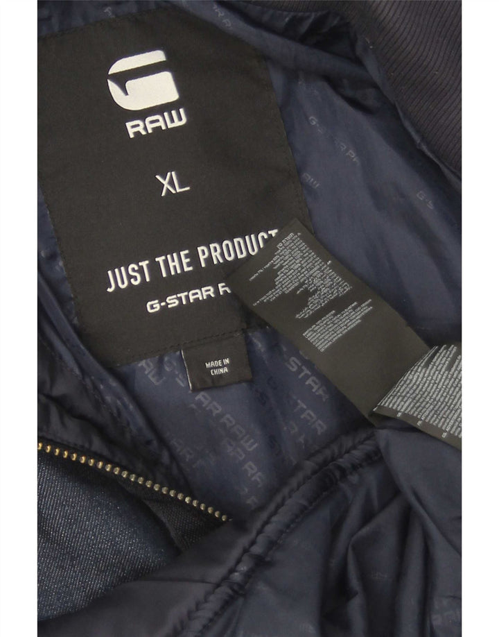 G-Star Herre quiltet jakke UK 42 XL Navy Blue Polyester