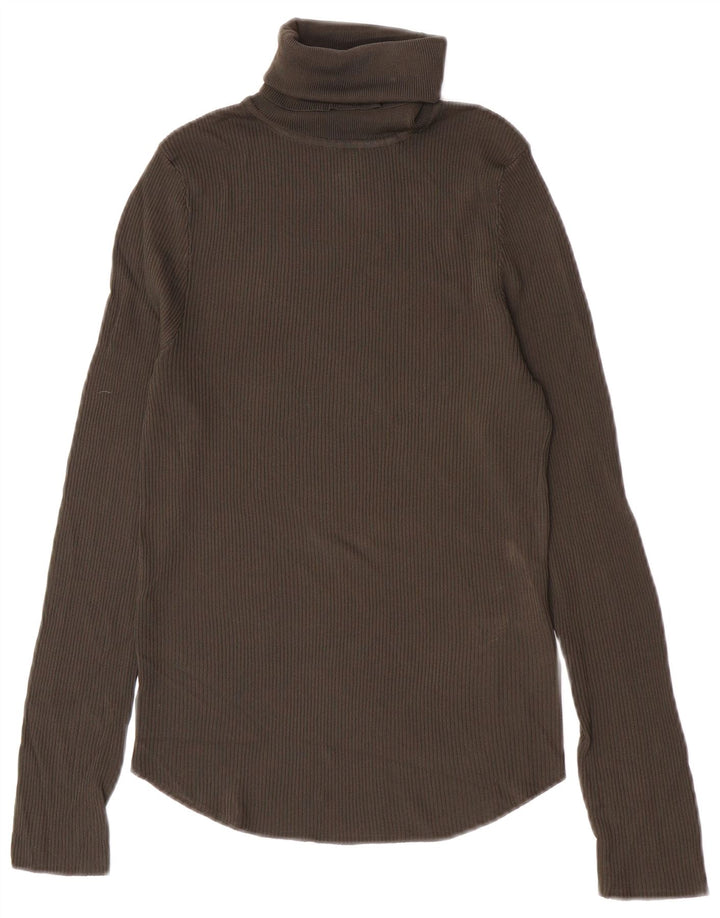 Zara Dame Rullehals Sweater UK 12 Medium Grå Viscose