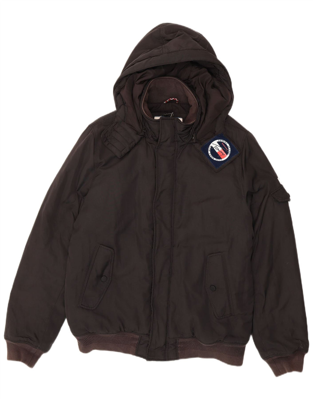 Tommy Hilfiger Herre Hooded Bomber Jacket UK 42 XL Sort Polyester