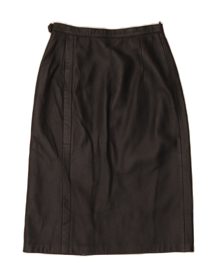 VINTAGE Womens Leather Skirt W28 Medium Black Leather Vintage Vintage and Second-Hand Vintage from Messina Hembry 