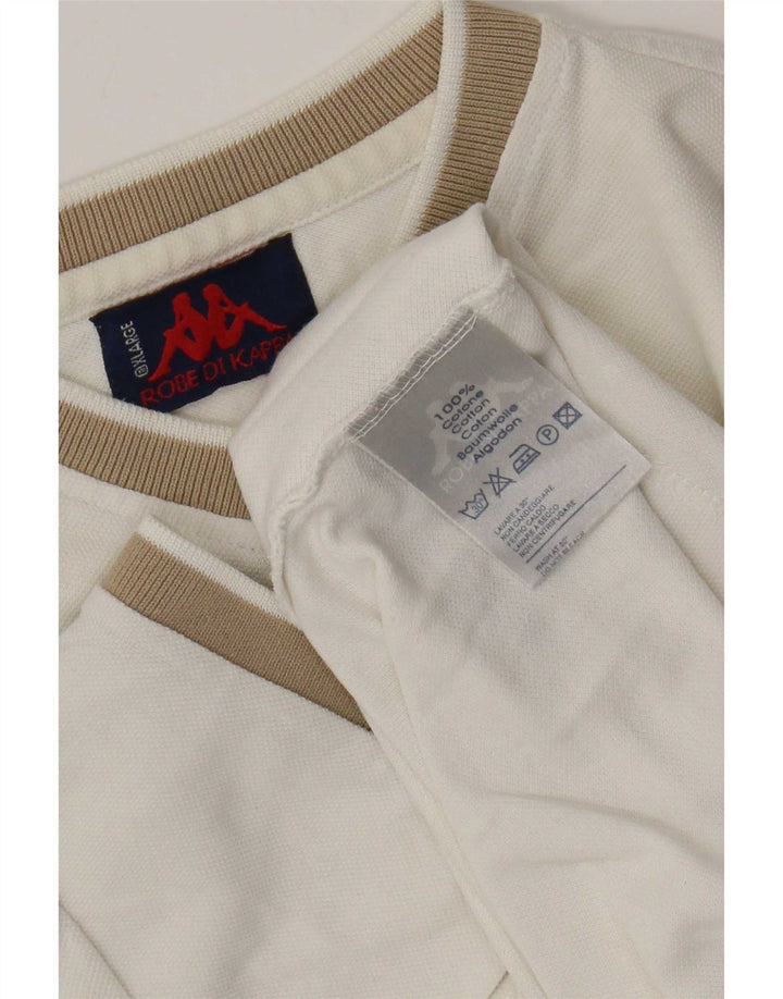 Kappa Herre T-Shirt Top XL Hvid Bomuld