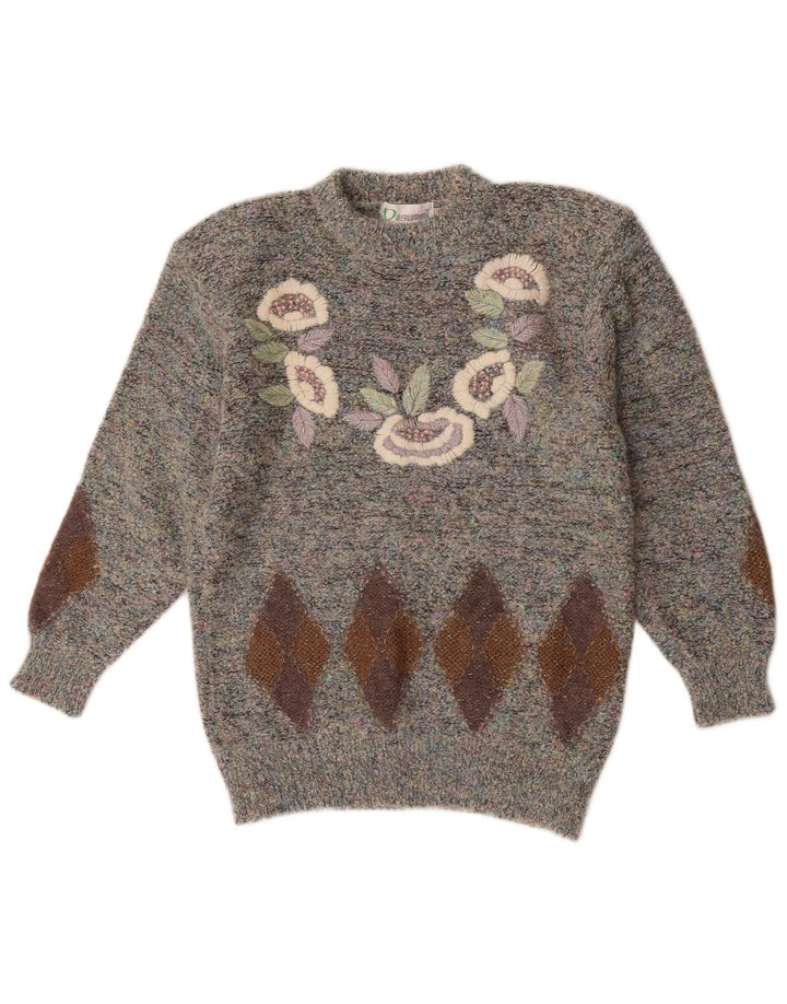 Aierluoman Dame Crew Neck Jumper Sweater UK 20 2XL Flerfarvet