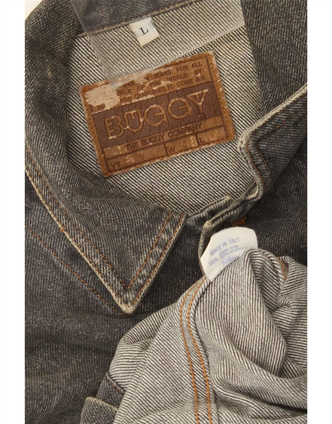 Vintage Herre denimjakke UK 40 Stor Grå Bomuld