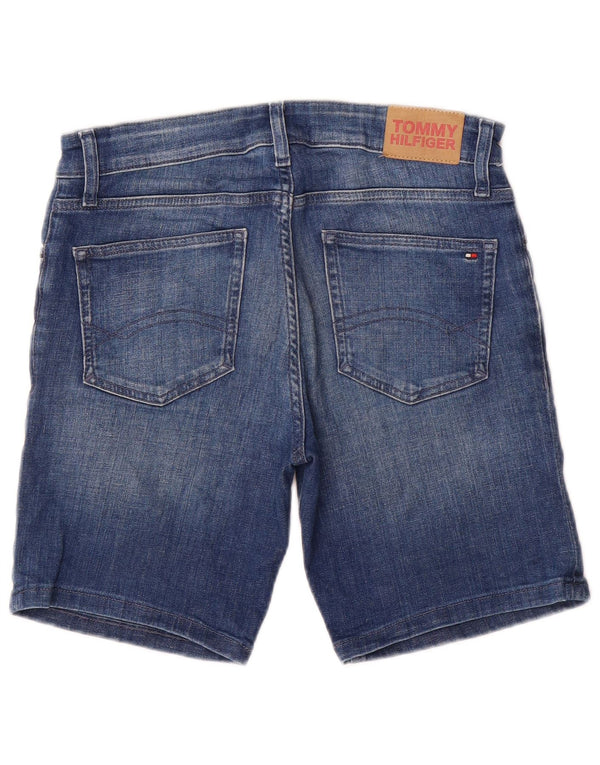 Tommy Hilfiger Pige Denim Shorts 15-16 År W28 Blå Bomuld