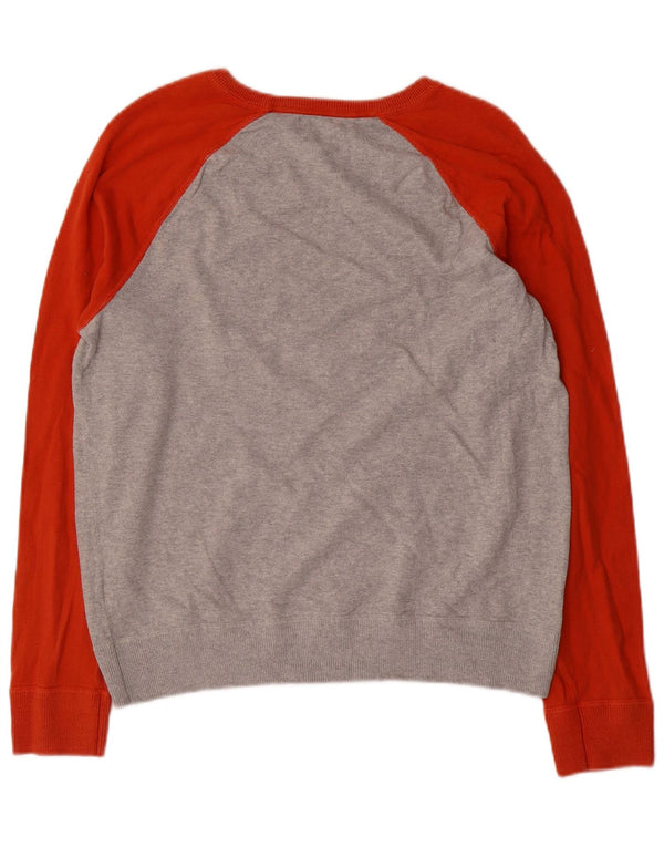 Gap Womens Boat Neck Jumper Sweater UK 14 Medium Grey Colourblock Bomuld