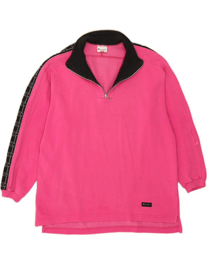 CHAMPION Womens Graphic Full Tracksuit UK 12 Medium  Pink Colourblock Vintage Champion and Second-Hand Champion from Messina Hembry 