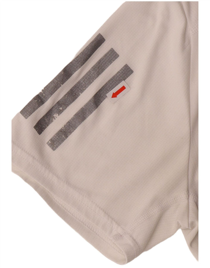 Adidas Herre T-Shirt Top Lille Hvid Polyester