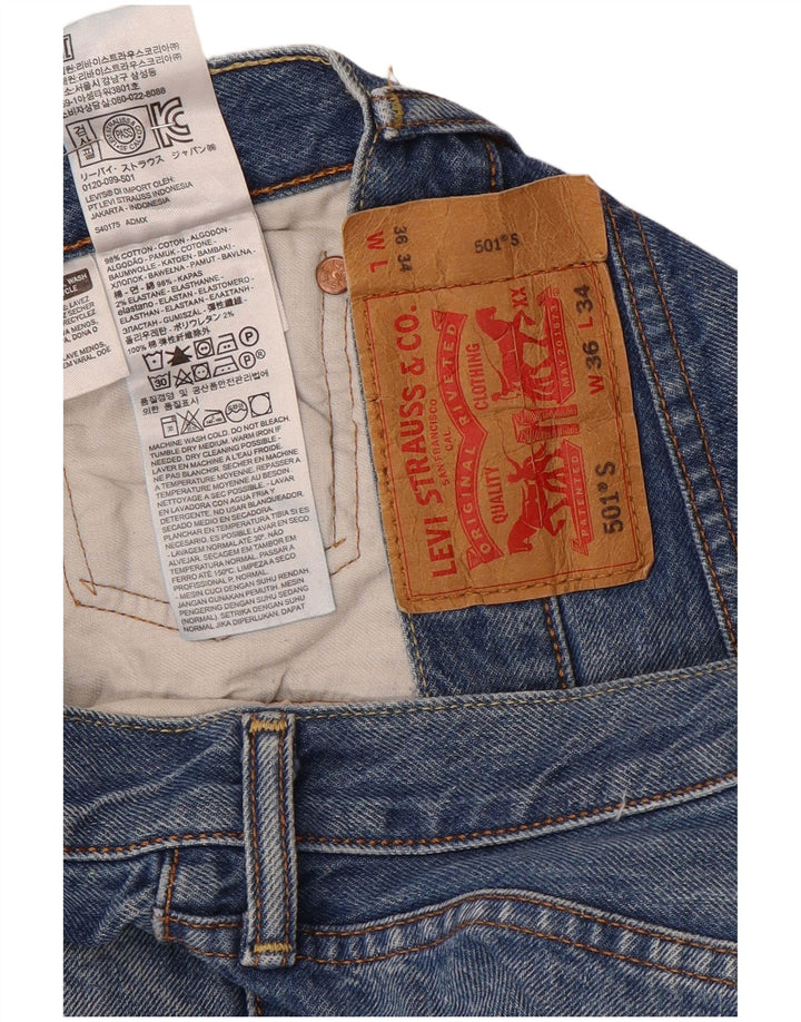 Levi's Herre 501 lige jeans W36 L34 blå bomuld