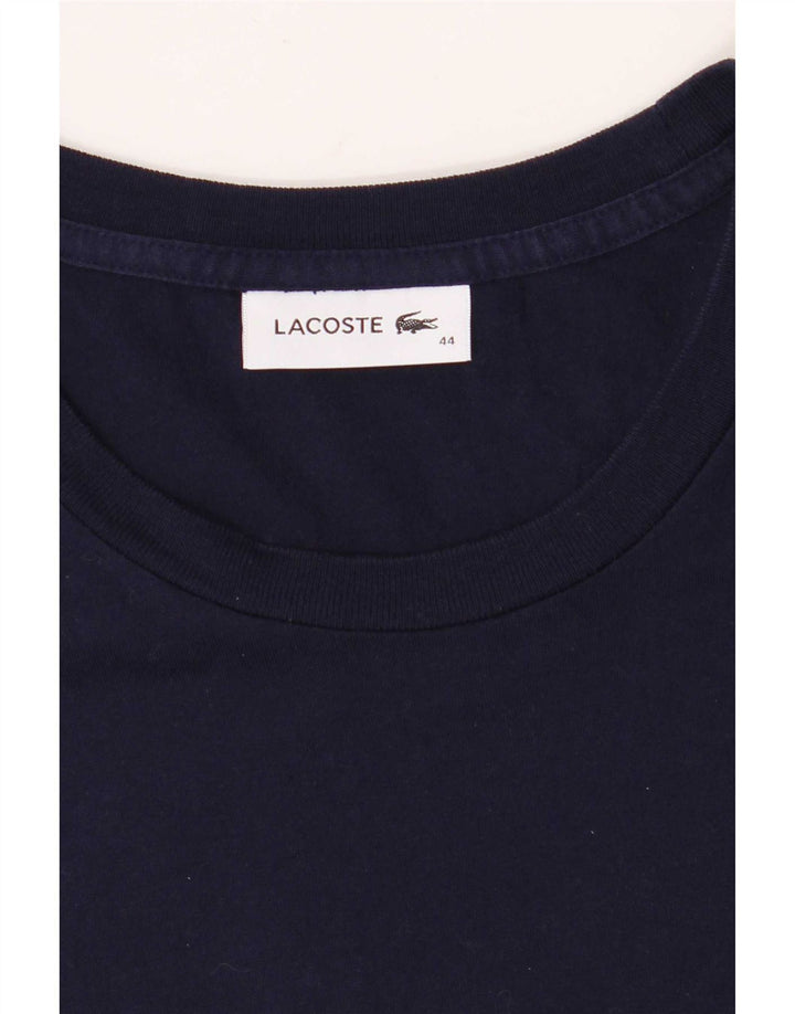 Lacoste Dame T-Shirt Top Størrelse 44 Large Marineblå Bomuld