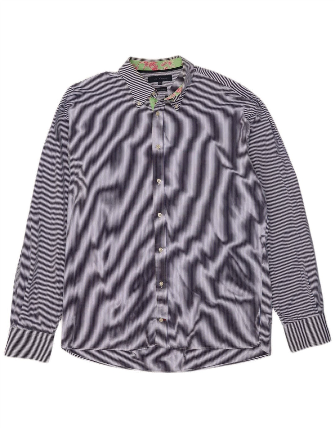 Tommy Hilfiger herreskjorte 2XL blå nålestribet bomuld