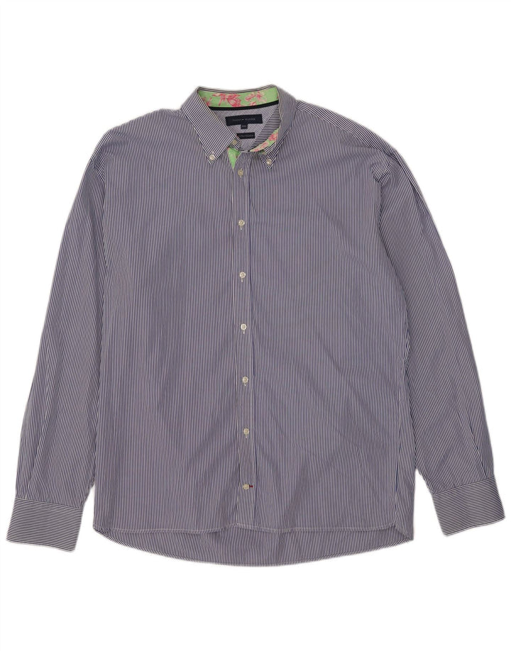 Tommy Hilfiger herreskjorte 2XL blå nålestribet bomuld