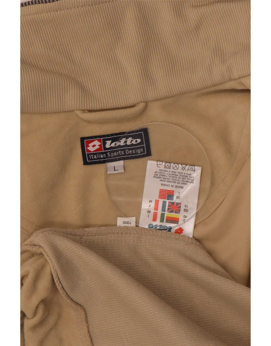 Lotto Dame Velour Træningsdragt Topjakke UK 14 Large Beige Polyester
