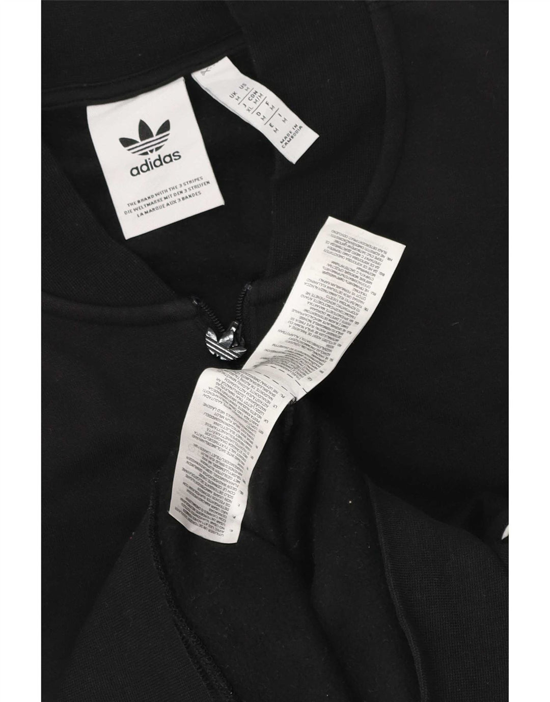 Adidas Sweatshirt med lynlås til mænd mellem sort bomuld