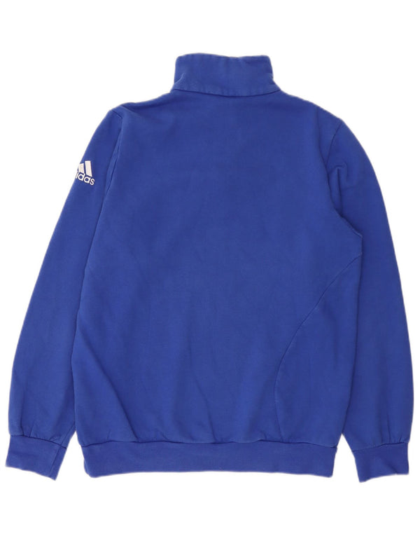 Adidas Sweatshirt med lynlås til mænd UK 34/36 Lille blå bomuld